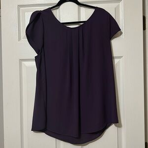 1X eggplant cap sleeve top